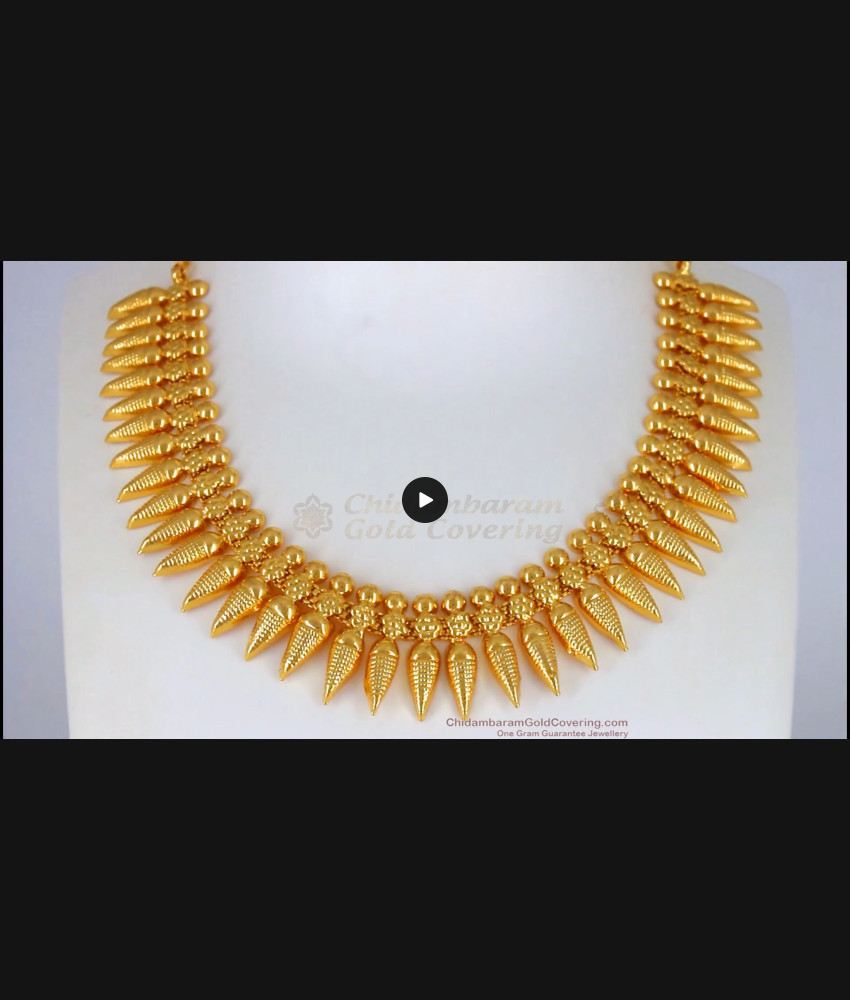 Royal MullaiPoo One Gram Gold Necklace For Bridal Wear NCKN2223 Royal MullaiPoo One Gram Gold Necklace For Bridal Wear NCKN2223