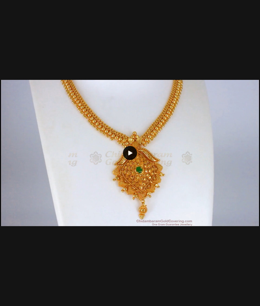 AD Green Stone Gold Necklace Designs Bridal Collections NCKN2231 AD Green Stone Gold Necklace Designs Bridal Collections NCKN2231
