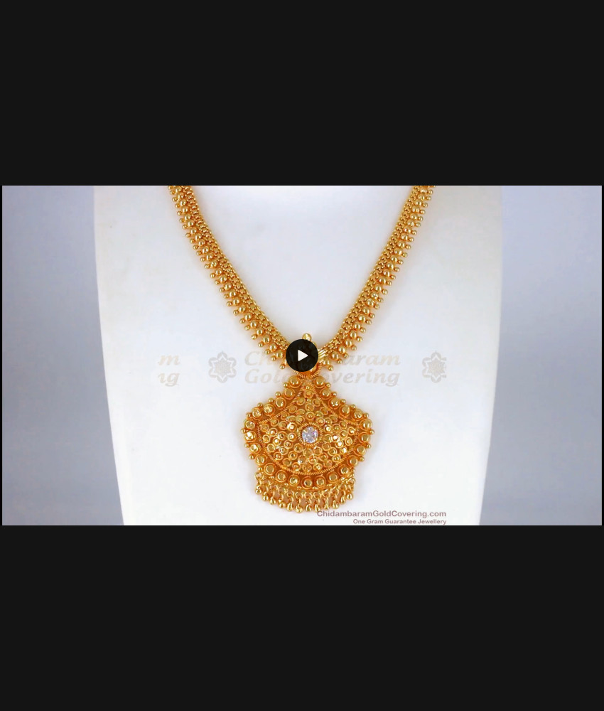 Bridal Wear Gold Necklace Designs From Chidambaram Gold Covering NCKN2233 Bridal Wear Gold Necklace Designs From Chidambaram Gold Covering NCKN2233