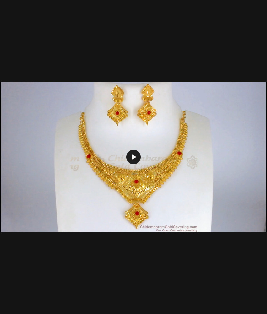 Latest Look Like Original Real Gold Necklace Set For Bridal Wear NCKN2248 Latest Look Like Original Real Gold Necklace Set For Bridal Wear NCKN2248