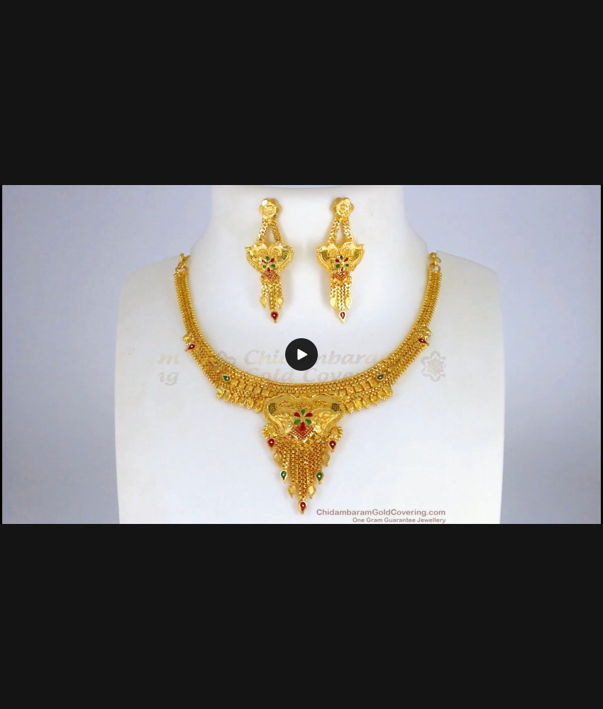 Original Gold Necklace Set Collection For Bridal Wear NCKN2250 Original Gold Necklace Set Collection For Bridal Wear NCKN2250