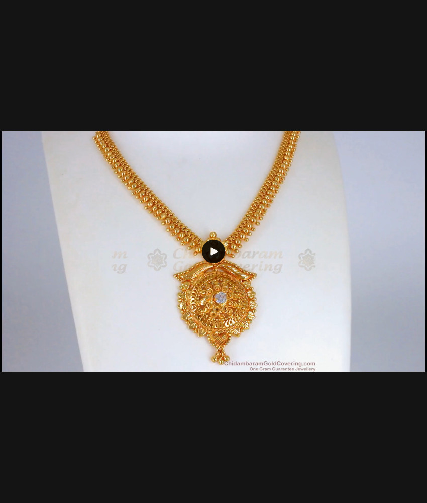 Bridal Wear 1 Gram Gold Necklace Designs NCKN2253