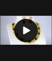Impressive Kerala Design Emerald White Stone Gold Necklace NCKN2298