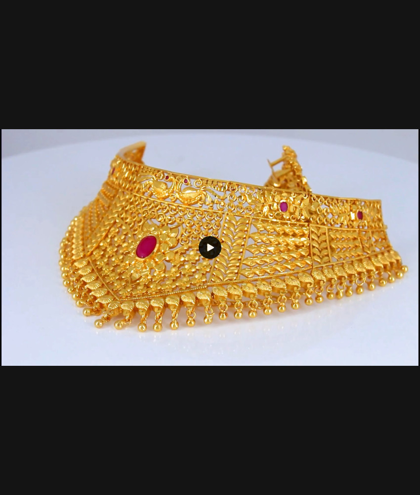 Beautiful Peacock Design Ruby Stone Choker Gold Necklace NCKN2320 Beautiful Peacock Design Ruby Stone Choker Gold Necklace NCKN2320