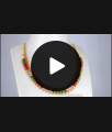 Multi Color Stone Mullai Design Gold Necklace Shop Online NCKN2332 Multi Color Stone Mullai Design Gold Necklace Shop Online NCKN2332