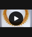Artistic One Gram Gold Necklace leaf Design Ruby Stone NCKN2381