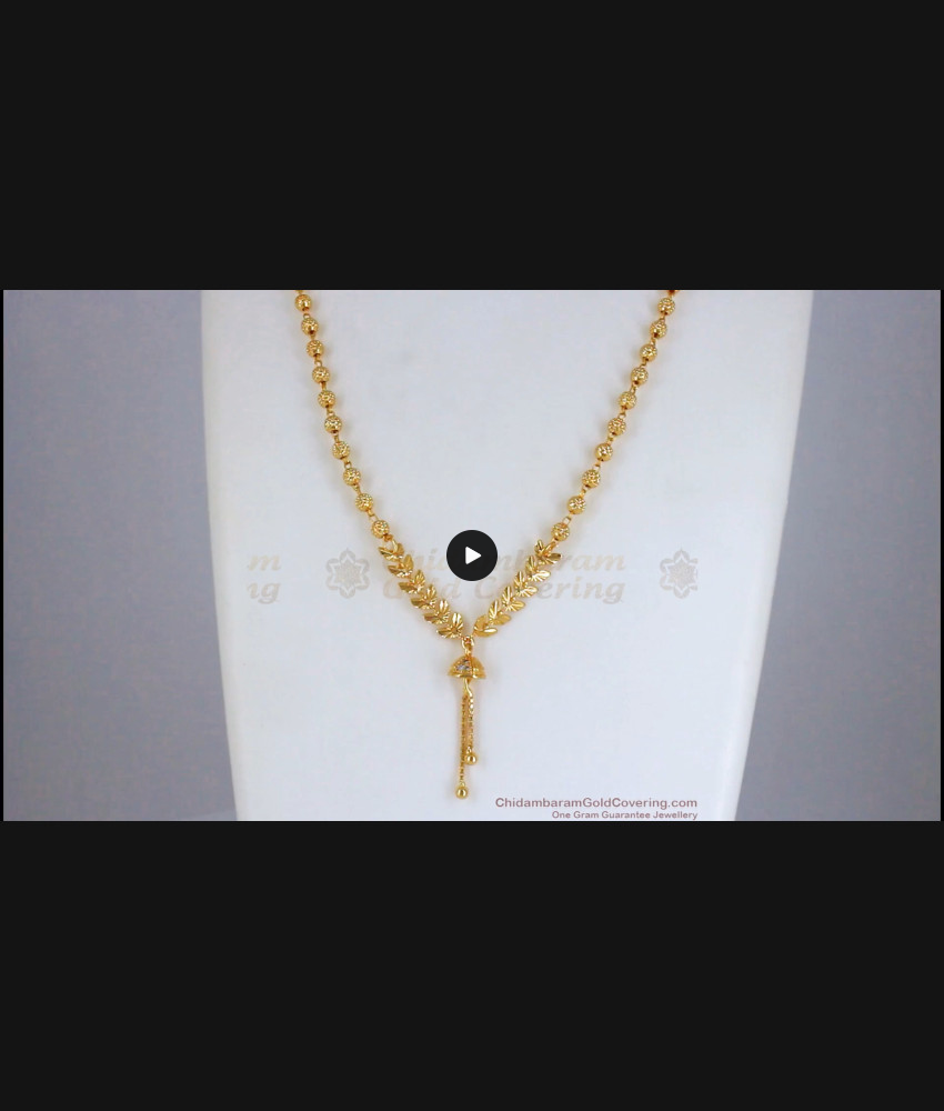Unique Thin Gold Beaded Necklace Party Wear NCKN2458