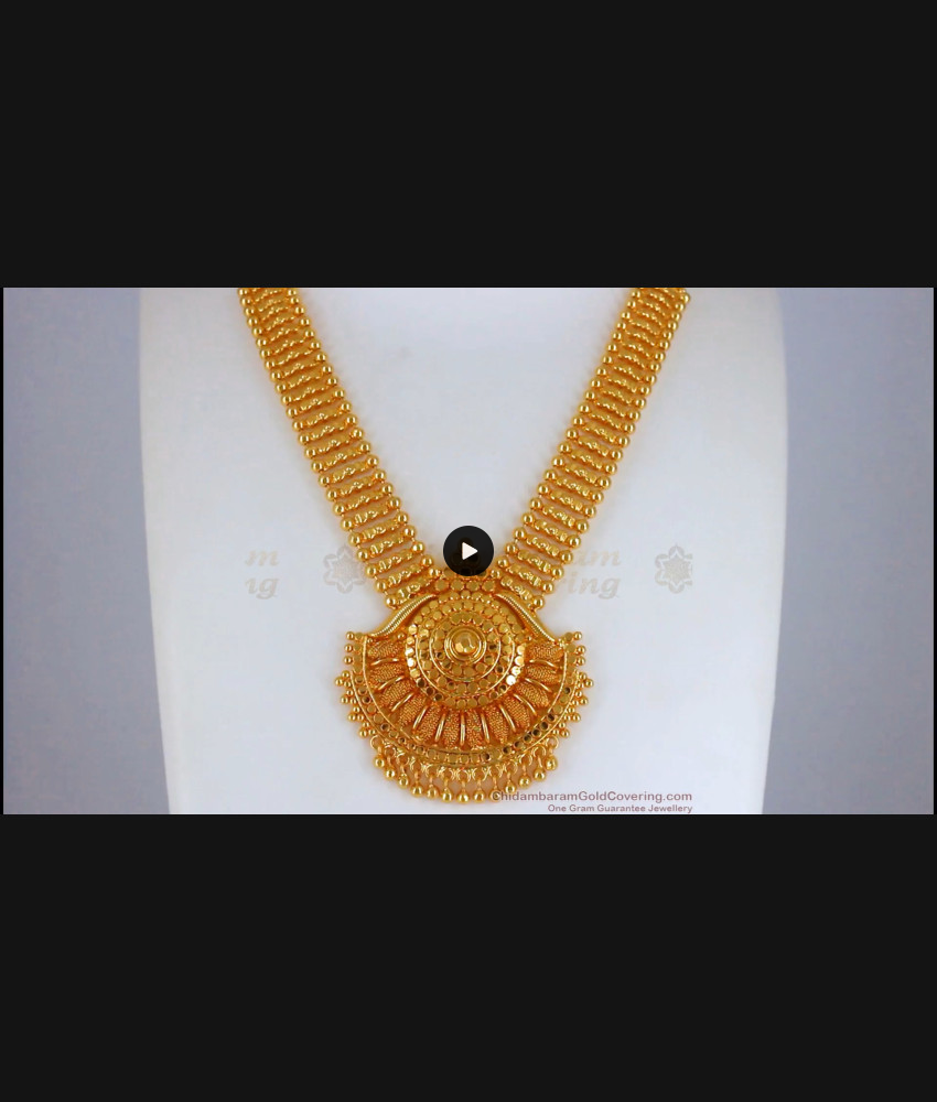 Latest Net Pattern One Gram Gold Kerala Neklace Bridal Wear NCKN2460