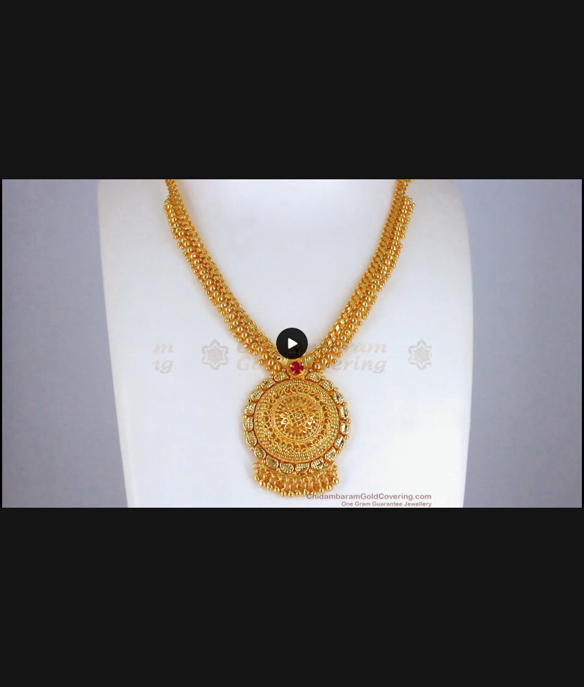 Attractive Ruby Stone Gold Necklace Leaf Pendant NCKN2461
