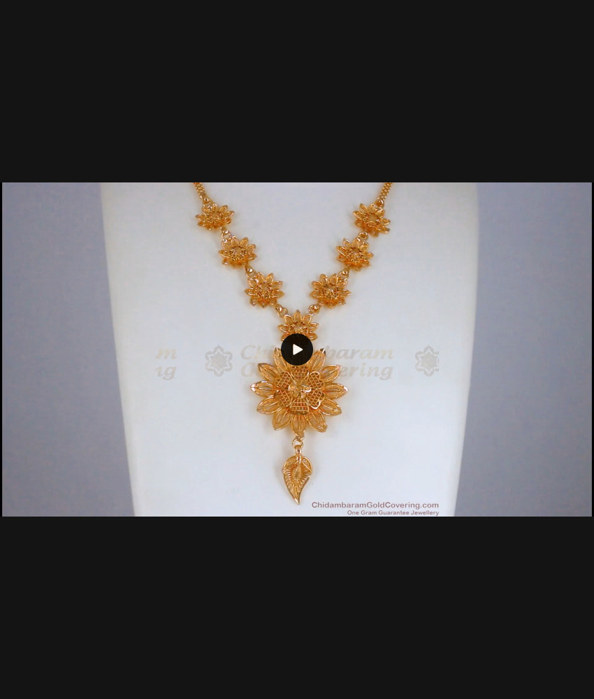 Arabic Design Necklace 1 Gram Gold Jewelry Flower Pattern NCKN2544 Arabic Design Necklace 1 Gram Gold Jewelry Flower Pattern NCKN2544