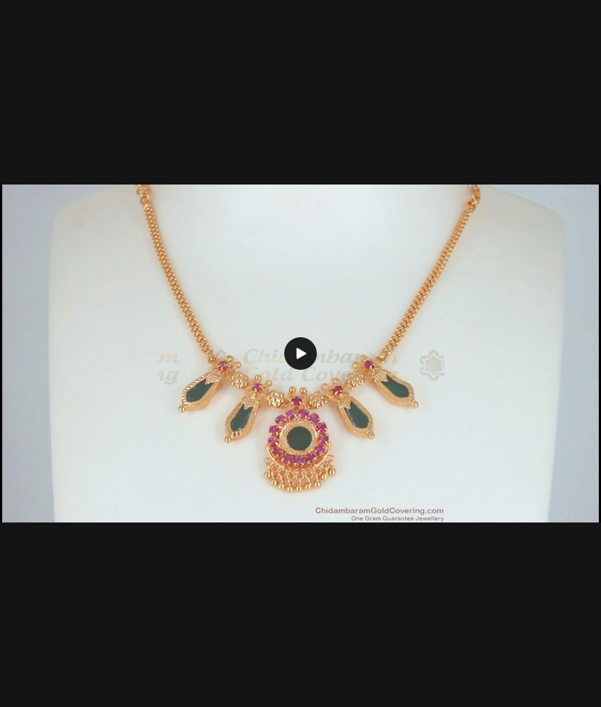 Real Gold Look Nagapada Palakka Necklace Design NCKN2554
