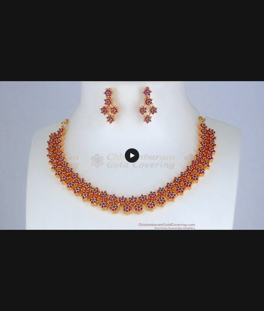 Attractive Gold Plated Necklace Earring With CZ Stone NCKN2565 Attractive Gold Plated Necklace Earring With CZ Stone NCKN2565