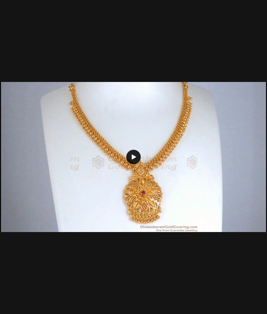 Latest Gold Plated Necklace Floral Design NCKN2587 Latest Gold Plated Necklace Floral Design NCKN2587