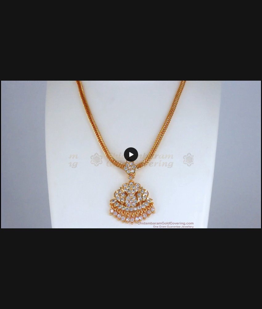 South Indian Impon Necklace Full White Gati Stone NCKN2598 South Indian Impon Necklace Full White Gati Stone NCKN2598