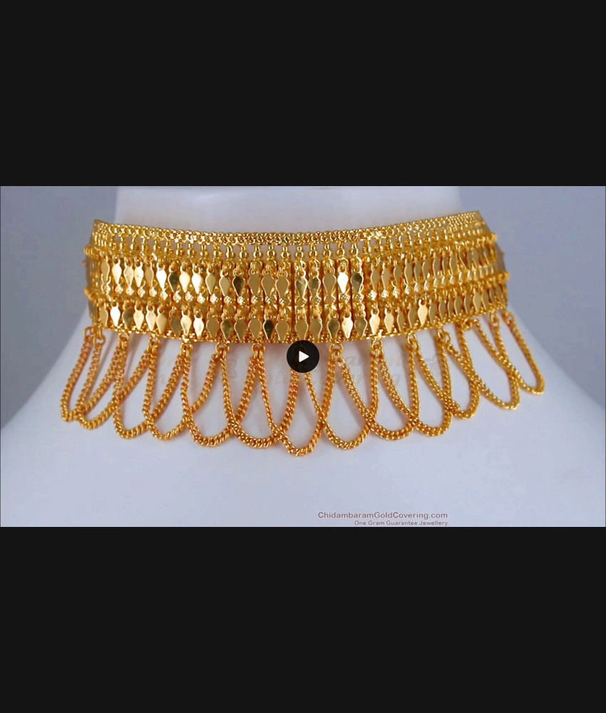 Gorgeous Gold Pattern Elakkathali Necklace Kerala Design NCKN2602 Gorgeous Gold Pattern Elakkathali Necklace Kerala Design NCKN2602