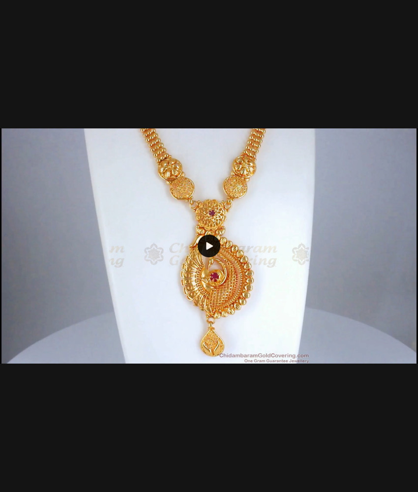 Pure Gold Plated Handmade Necklace Peacock Design Bridal Wear NCKN2689