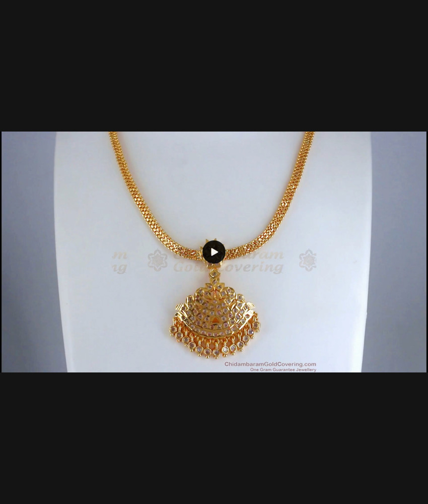 Premium Quality Impon Necklace White Stone 5 Metal Collection NCKN2700