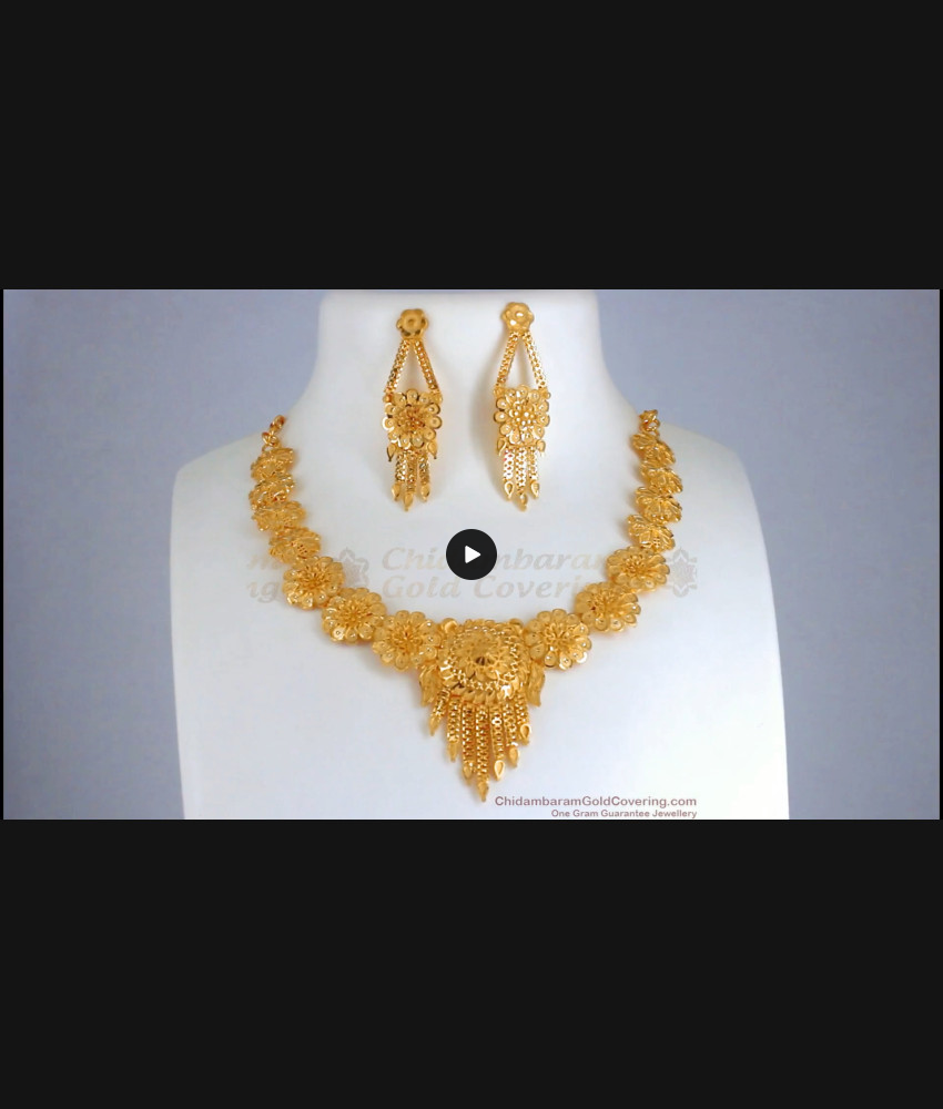 Beautiful Forming Gold Plated Necklace Earring Combo NCKN2737