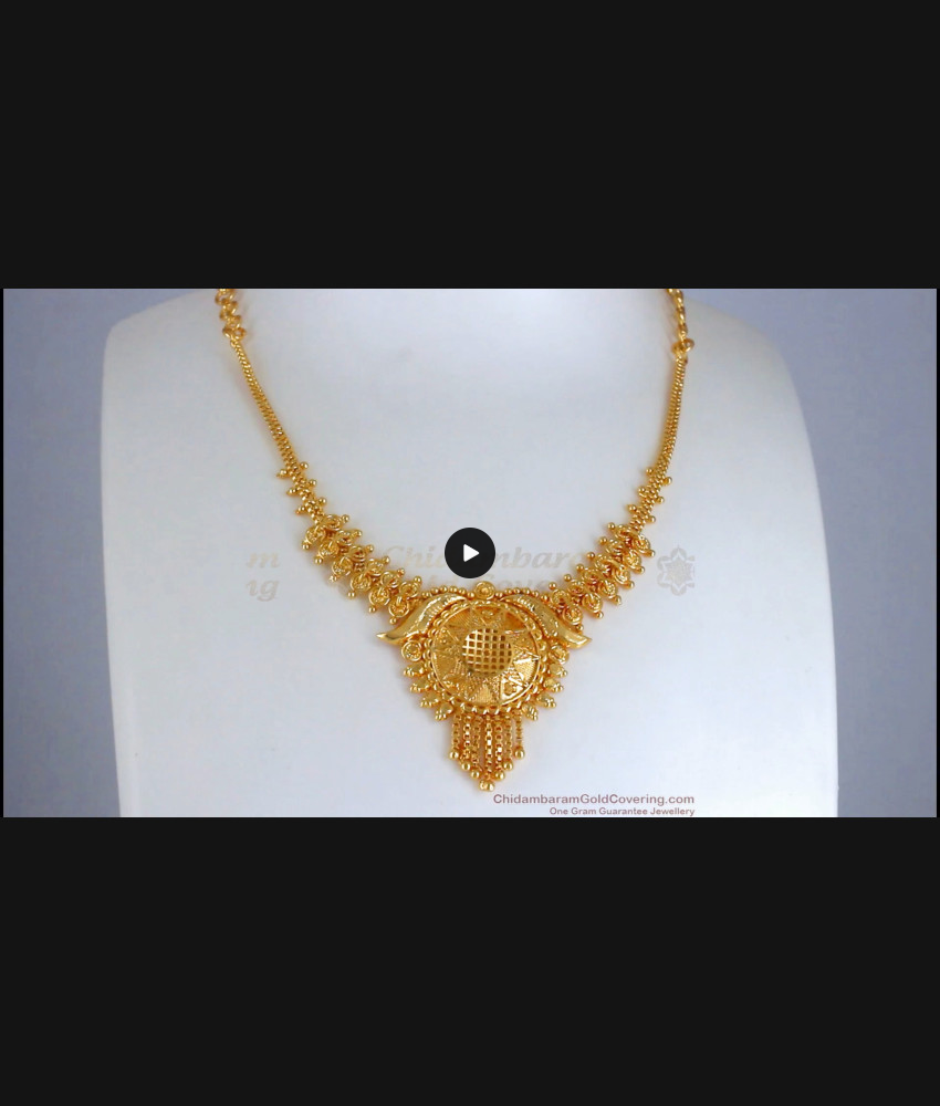 Floral Pendant One Gram Gold Plated Necklace Shop Online NCKN2753