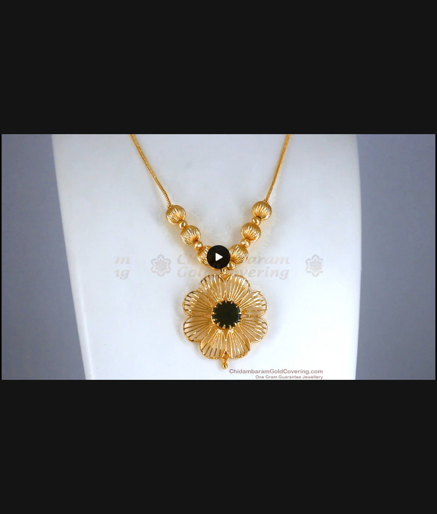 Daily Wear Gold Plated Necklace Palakka Stone Collection NCKN2850