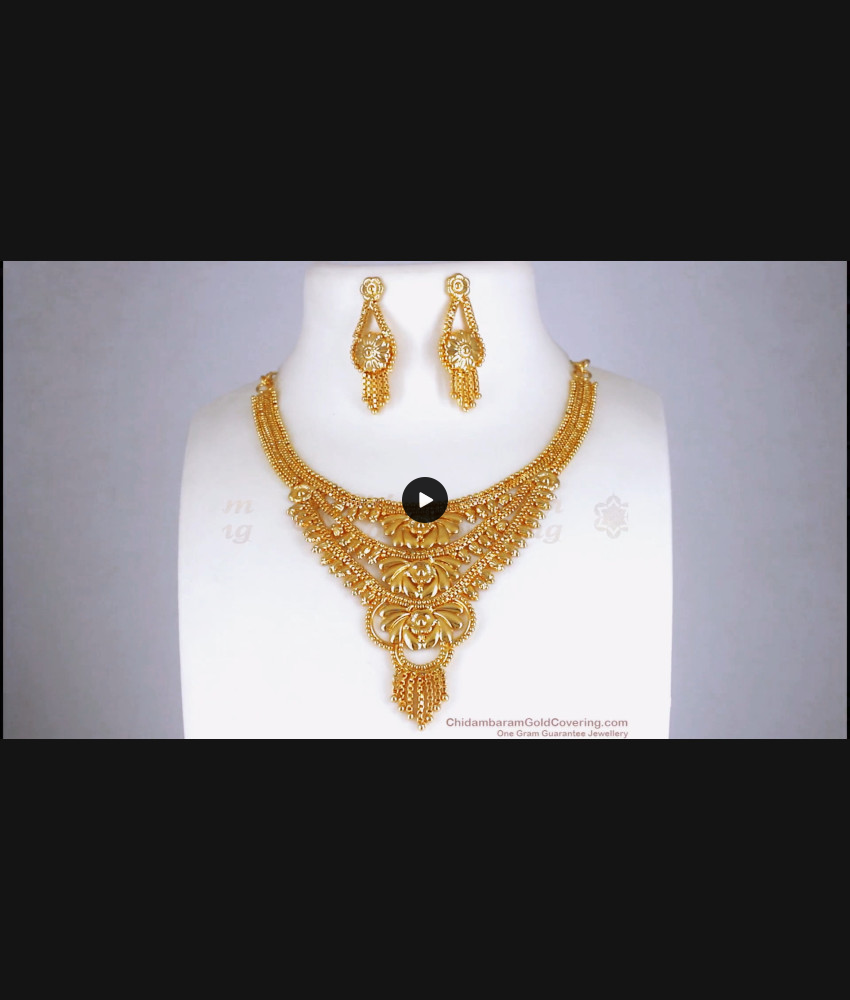 Multiline Calcutta Bridal Gold Plated Necklace Earring Set Shop Online NCKN2883 Multiline Calcutta Bridal Gold Plated Necklace Earring Set Shop Online NCKN2883