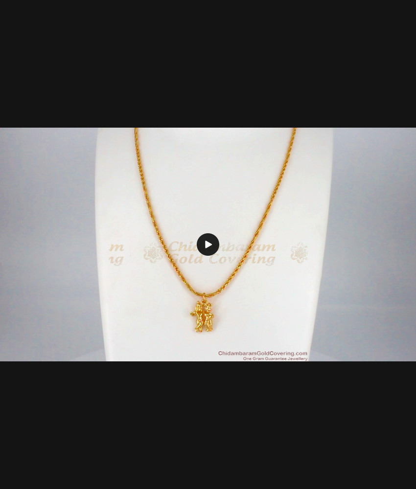 Radha Krishna Pendant One Gram Gold Short Chain Collection SMDR562 Radha Krishna Pendant One Gram Gold Short Chain Collection SMDR562