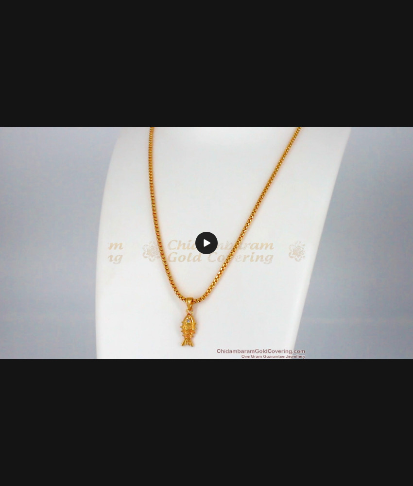 White Stone Fish Gold Pendant Design Short Chain Collection SMDR568 White Stone Fish Gold Pendant Design Short Chain Collection SMDR568