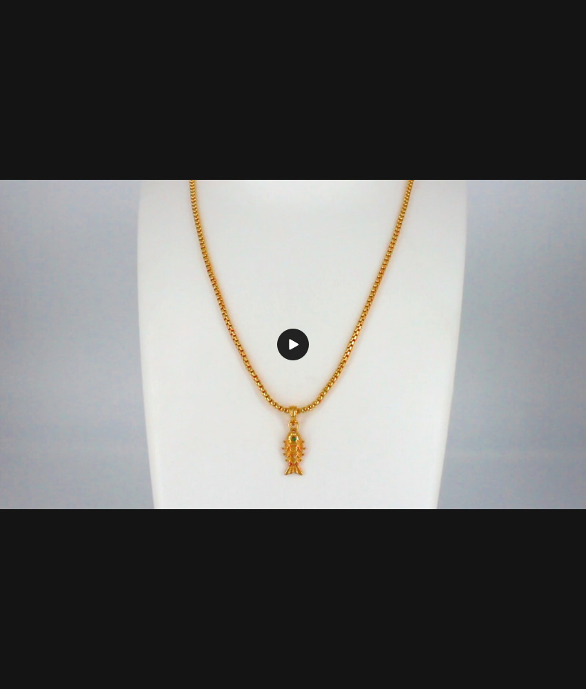 Green Stone Fish Gold Pendant Design Short Chain Collection SMDR569 Green Stone Fish Gold Pendant Design Short Chain Collection SMDR569