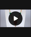 Ruby White Pendant Emerald Side Stones Short Chain Collections SMDR587 Ruby White Pendant Emerald Side Stones Short Chain Collections SMDR587