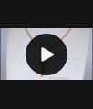 Single AD Pink Stone Short Gold Pendant Chain SMDR590