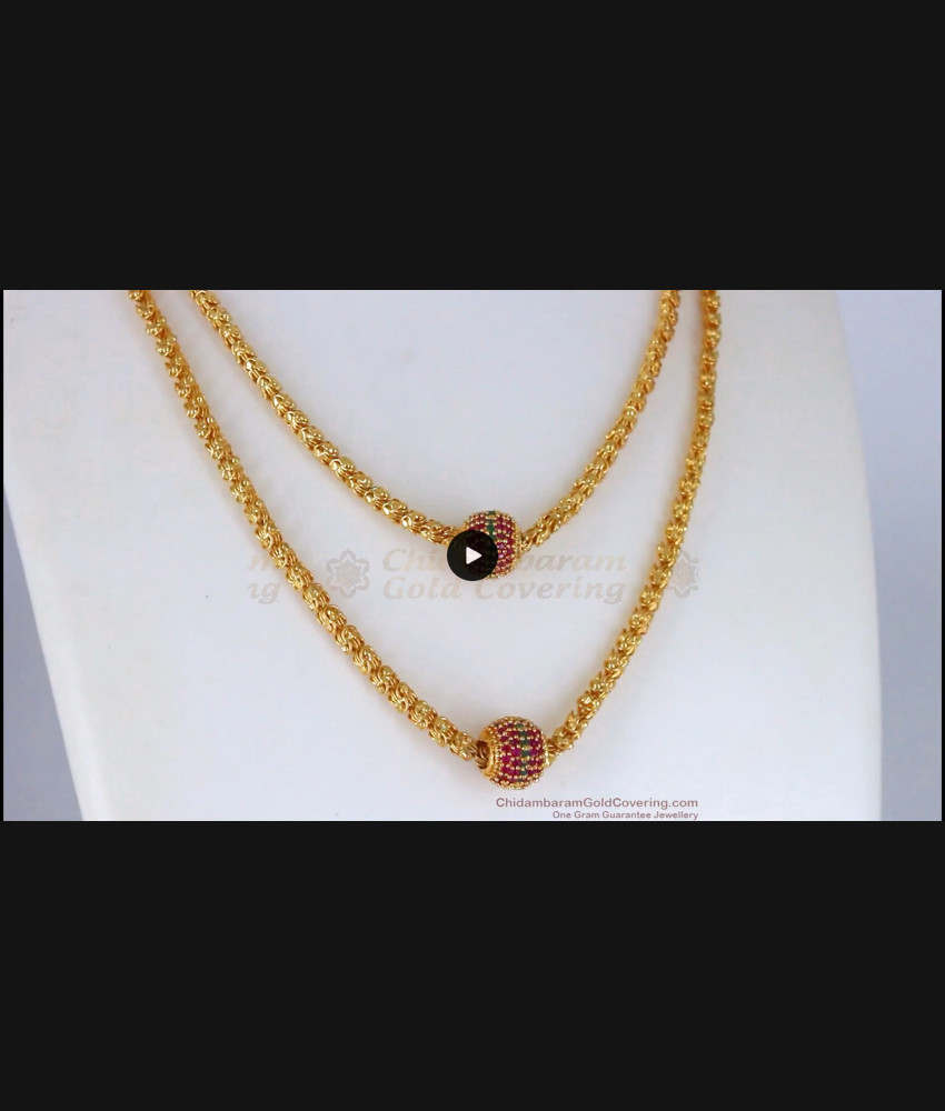 Double Layer Ball Chain Model Gold AD Stone Pendant SMDR593 Double Layer Ball Chain Model Gold AD Stone Pendant SMDR593