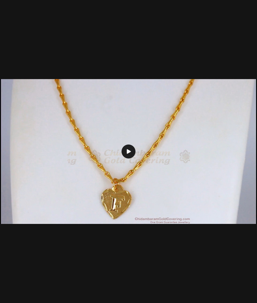Name Dollar Alphabet F Pendant One Gram Gold Short Chain Collections SMDR601