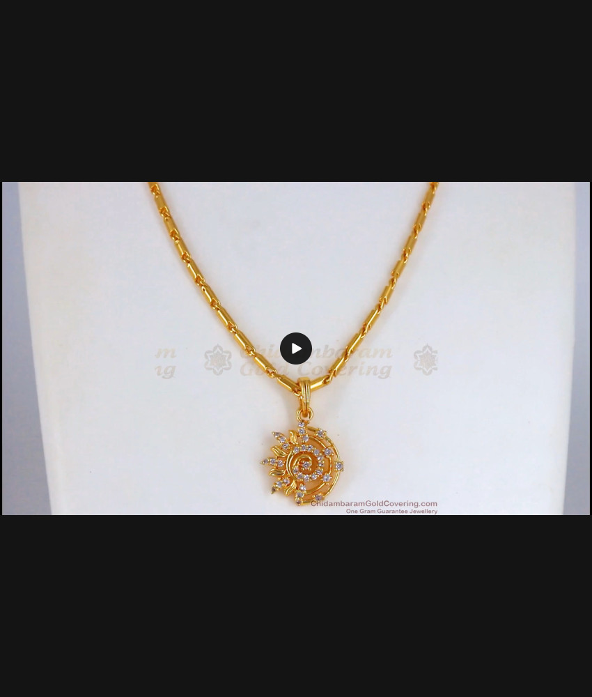 Diamond Collections Gold Plated Short Pendant Chain Designs SMDR607 Diamond Collections Gold Plated Short Pendant Chain Designs SMDR607