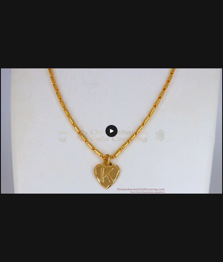 K For King Name Alphabet Pendant One Gram Gold Short Chain Collections SMDR610 K For King Name Alphabet Pendant One Gram Gold Short Chain Collections SMDR610