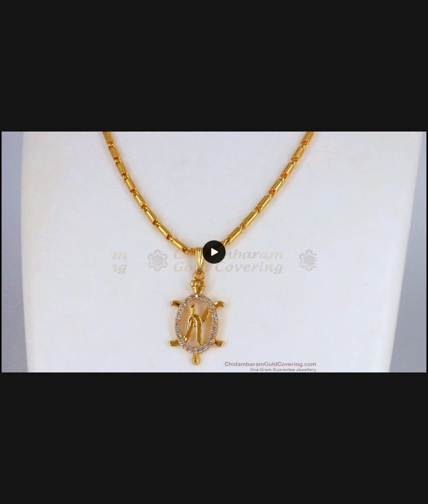 K For King Name Alphabet Pendant One Gram Gold Short Chain Collections SMDR612