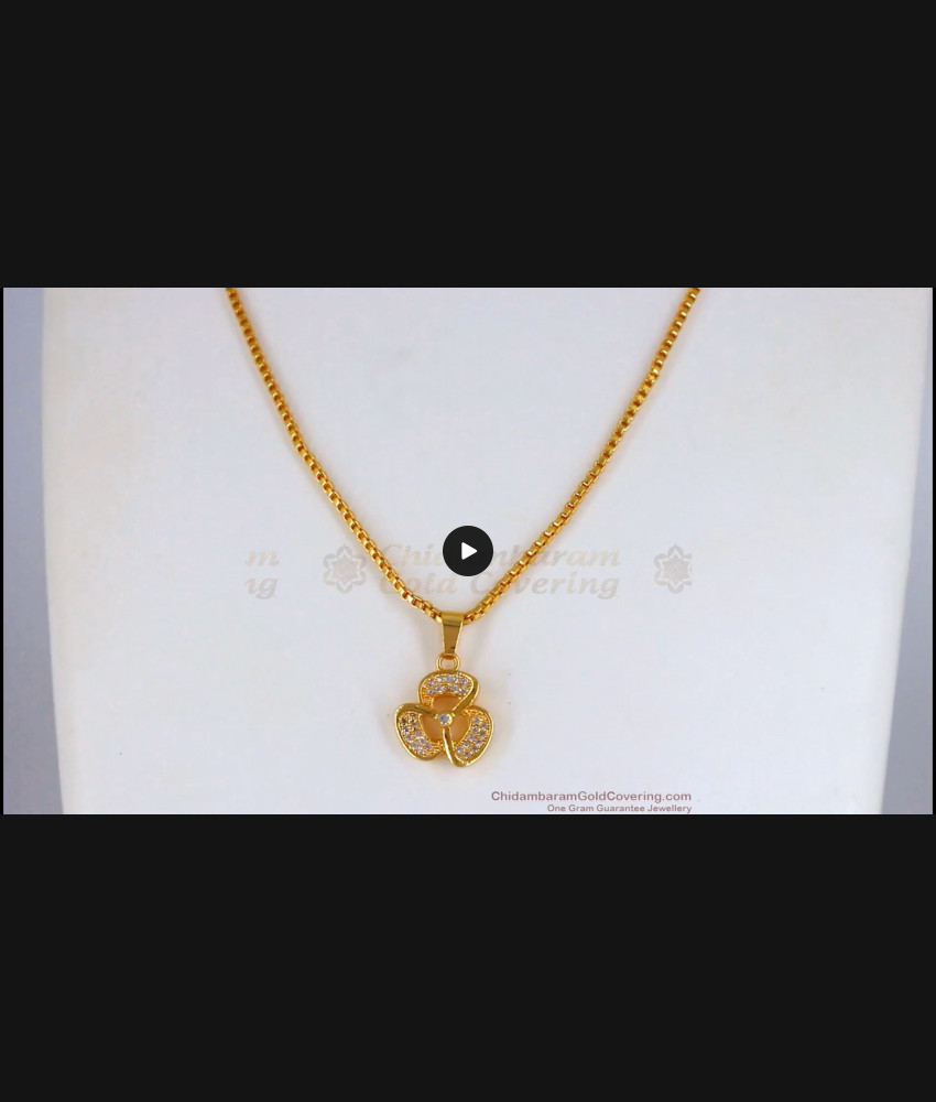 One Gram Gold Stone Pendant Collections Short Chain For Girls SMDR636 One Gram Gold Stone Pendant Collections Short Chain For Girls SMDR636