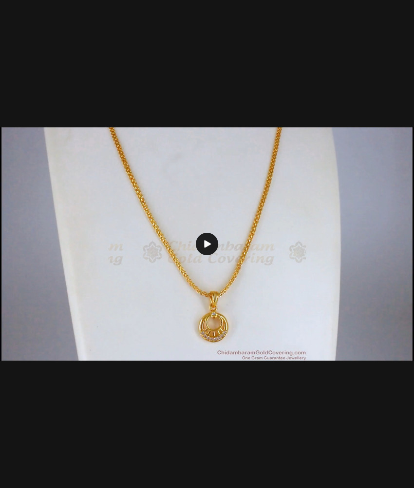Moon Knight Small Pendant AD White Stone Gold Short Chain SMDR678 Moon Knight Small Pendant AD White Stone Gold Short Chain SMDR678