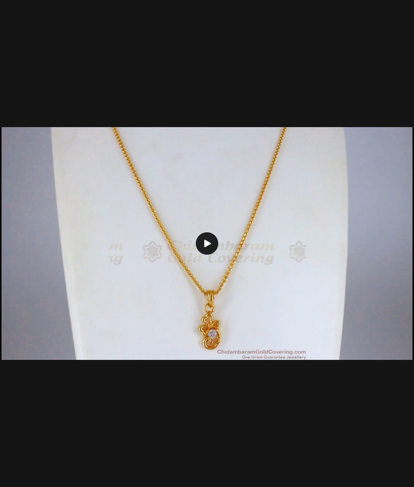 Triple Heart Design AD White Stone Pendant Gold Short Chain SMDR684 Triple Heart Design AD White Stone Pendant Gold Short Chain SMDR684