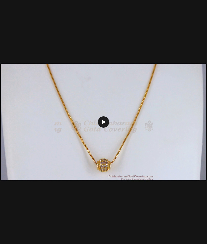 Stunning Full White Stone Pendant Gold Chain SMDR718 Stunning Full White Stone Pendant Gold Chain SMDR718