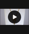 Gorgeous Dual Peacock Design Multi Stone Pendant Gold Beaded Chain SMDR749