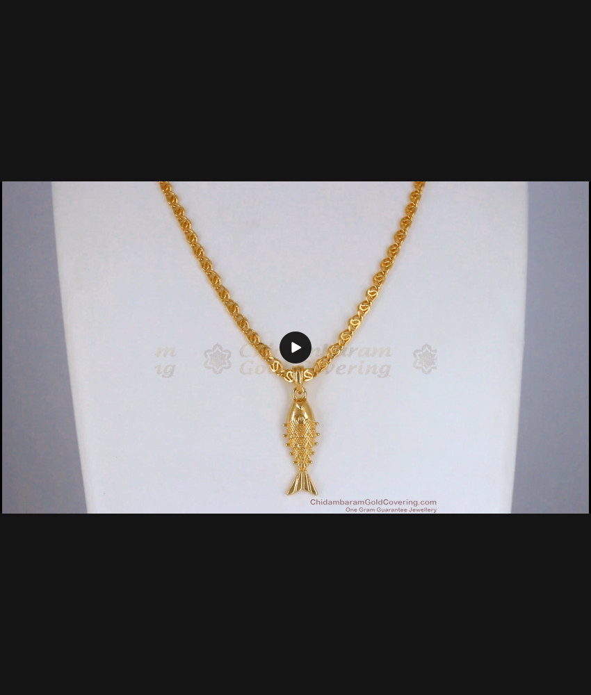 Buy Gold Fish Pendant Chain Design Online Collection SMDR805 Buy Gold Fish Pendant Chain Design Online Collection SMDR805