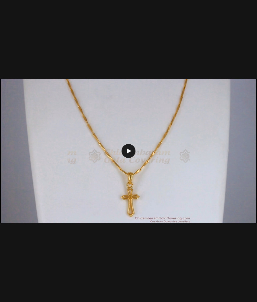 Buy Gold Plated Christian Pendant Chain Daily Wear SMDR807