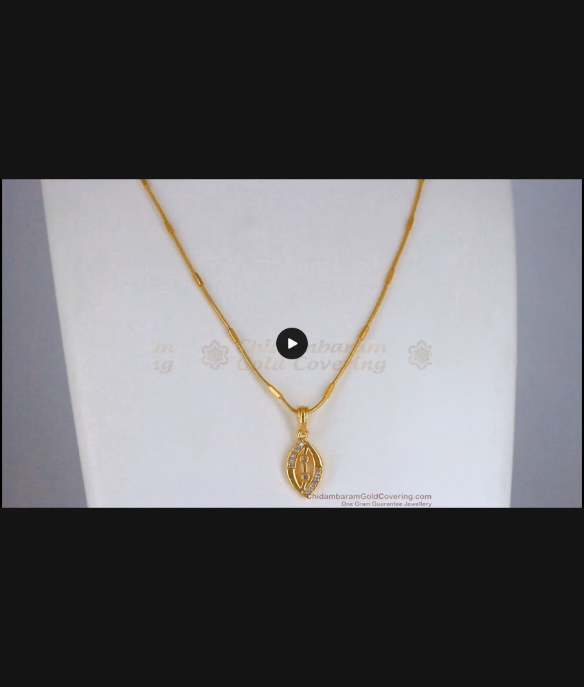 White AD Stone Eye Design Gold Pendant Chain SMDR810 White AD Stone Eye Design Gold Pendant Chain SMDR810