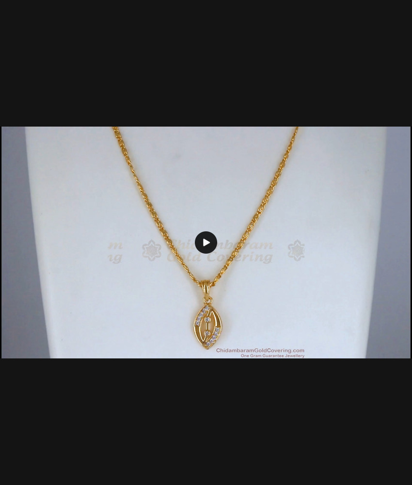 White Cz Stone Gold Pendant Chain Shop Online SMDR821 White Cz Stone Gold Pendant Chain Shop Online SMDR821