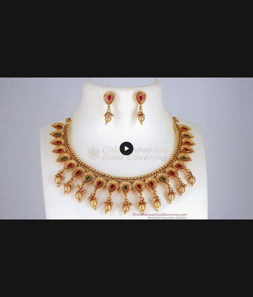 TNL1057 - Latest Antique Leaf Design Necklace Earrings Combo TNL1057 - Latest Antique Leaf Design Necklace Earrings Combo