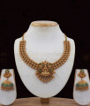 TNL1045- Traditional Lakshmi Design Antique Necklace With Earrings