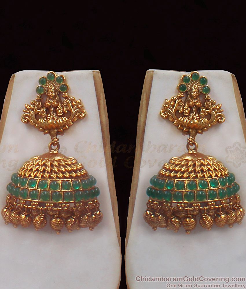 TNL1045- Traditional Lakshmi Design Antique Necklace With Earrings