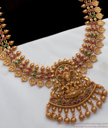 TNL1047 - Ruby Emerald Stone Gold Antique Necklace Collections TNL1047 - Ruby Emerald Stone Gold Antique Necklace Collections