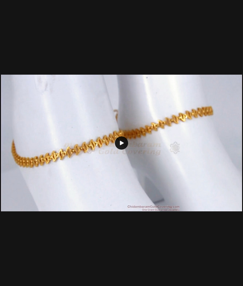 10 Inch Attractive Model Design Gold Anklets For Party Wear ANKL1108
