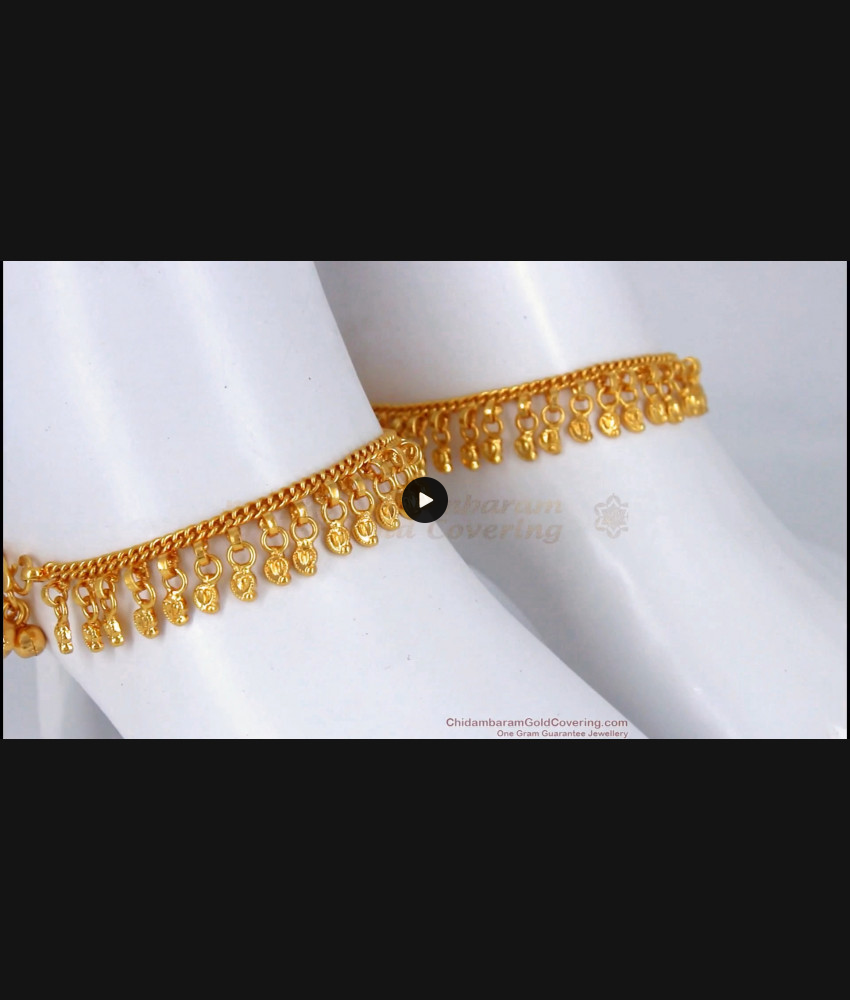 10 Inch New Arrival Mango Design Heavy Gold Anklet ANKL1109